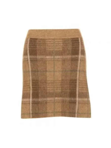 Mała mały spódnica mini Ralph Lauren w kratkę beżowa