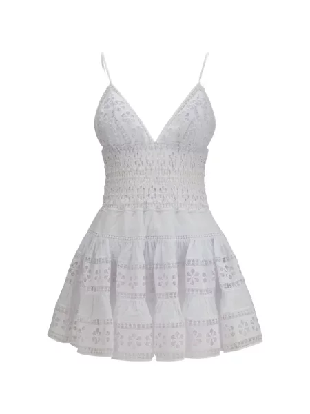 Rochie Charo Ruiz Ibiza cu broderie cu model floral din dantelă alb