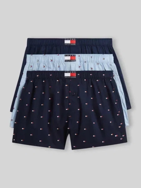 Bokserki z detal z logo w zestaw 3 szt. Tommy Hilfiger granatowe