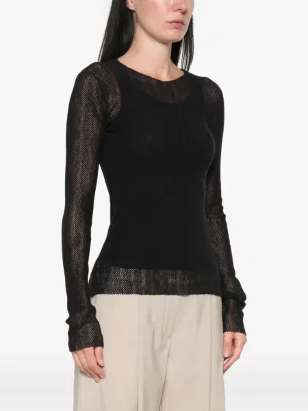 Lung top Cortana tricotate negru