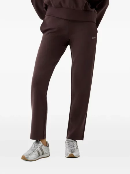 Pantaloni Guess cu imagine alergare maro