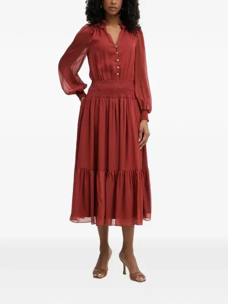 Rochie midi Morgan cu volane portocaliu