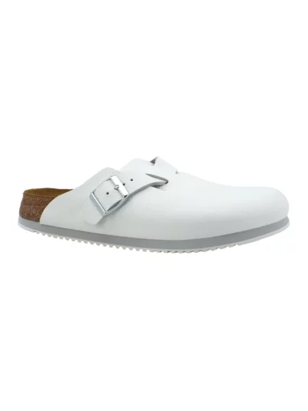 Klapki mules Birkenstock skórzane białe