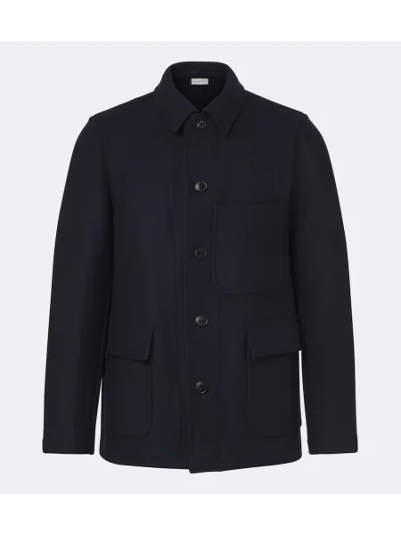 Geacă Dries Van Noten de lână albastru