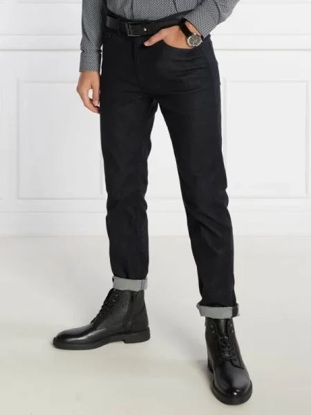 BOSS BLACK Blugi P-Taber | Tapered fit negru