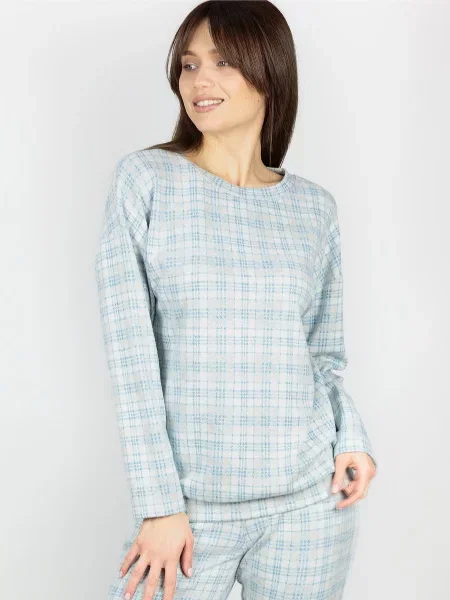 Leinle Кофта для дому Бавовна/віскоза блакитний