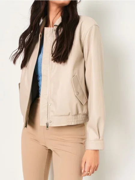 Куртка бомбер бежевий