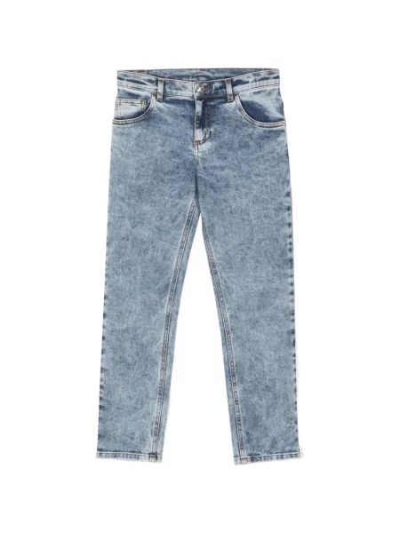 Jeansy straight leg dziecięce Versace niebieskie