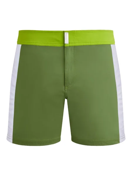 Slip de baie Vilebrequin cu dungi fără toc verde