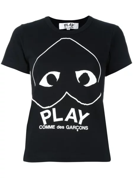 Tricou Comme Des Garcons Play cu imagine negru