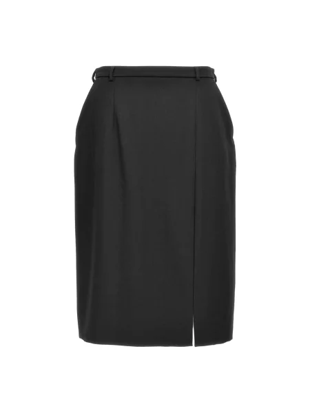 Spódnica Dolce And Gabbana wełniana z rozcieciem czarna