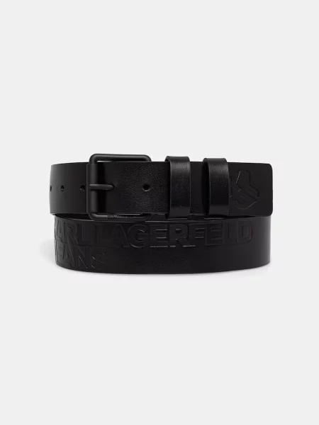 Karl Lagerfeld Jeans curea pentru bărbați din piele negru