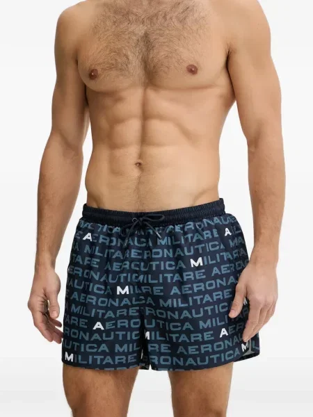 Slip de baie Aeronautica Militare cu imagine cu cordon albastru