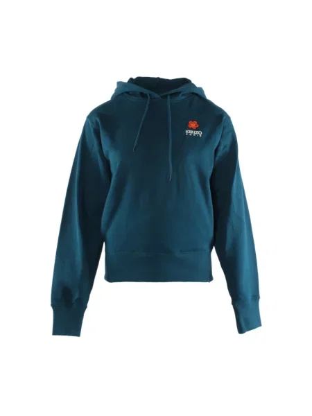 Bluza z kapturem Kenzo klasyczna niebieska