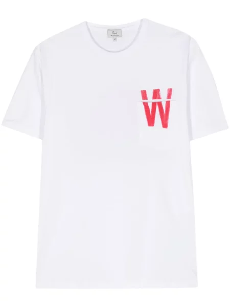 Tričko Woolrich s potiskem bílé