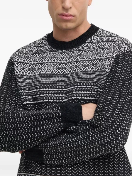 Pulover Armani Exchange cu decolteu rotund negru