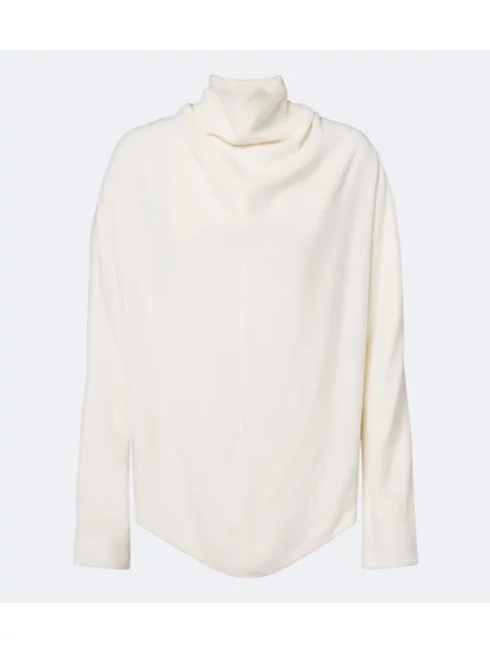 Bluză Toteme din satin cu legături bej