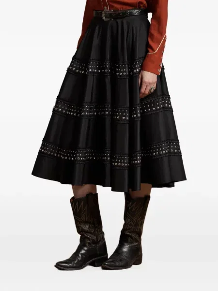 Midi sukňa Ralph Lauren Rrl čierna