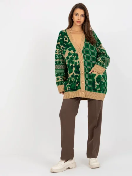 Cardigan Fashionhunters verde