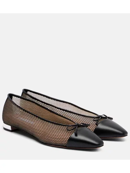 Usnjene balerinke Aquazzura črna