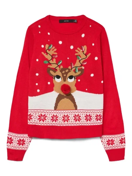 VERO MODA Pulover CMFrostydeer mai multe culori roșu