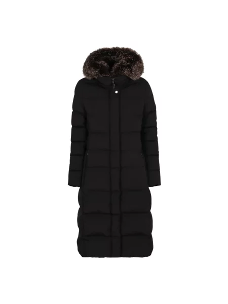 Lniany płaszcz Moorer z kapturem czarny