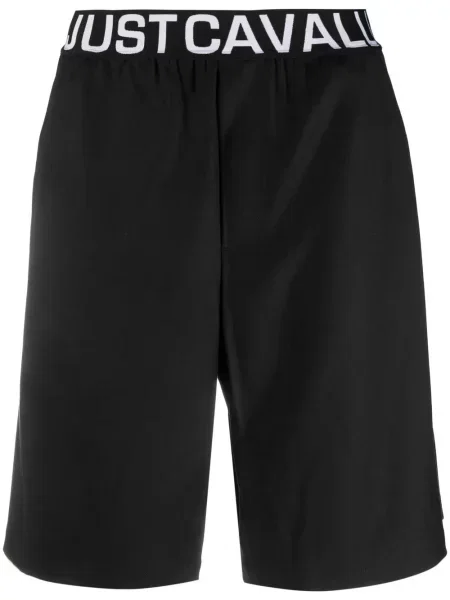 Pantaloni scurți Just Cavalli cu imagine negru