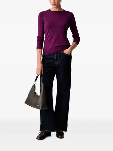 Lung pulover Trussardi cu decolteu rotund violet