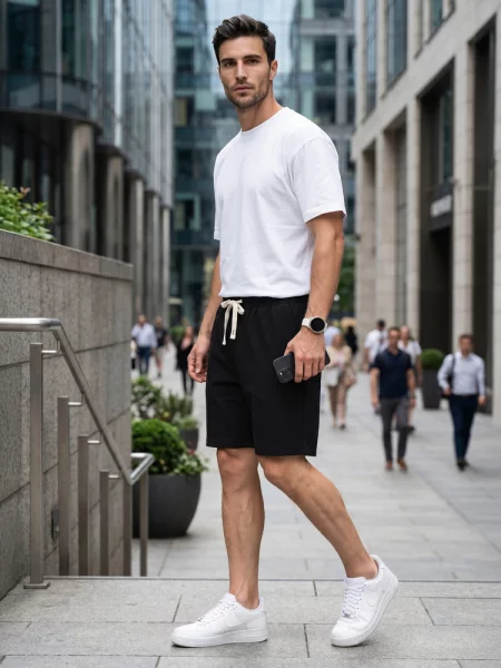 Pantaloni scurți de sport Dstreet negru