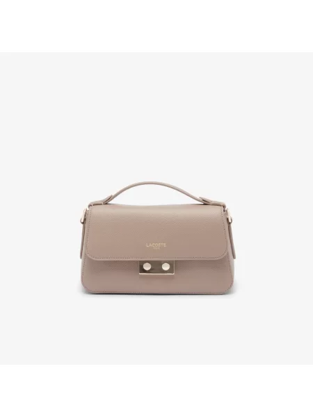 Lacoste Skórzana Torba Na Ramię Champs-Élysées beżowa