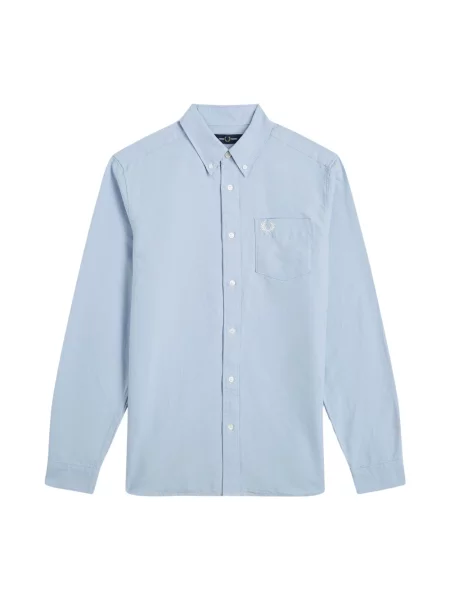 Koszula Fred Perry z logo z kołnierzem z twillu niebieska