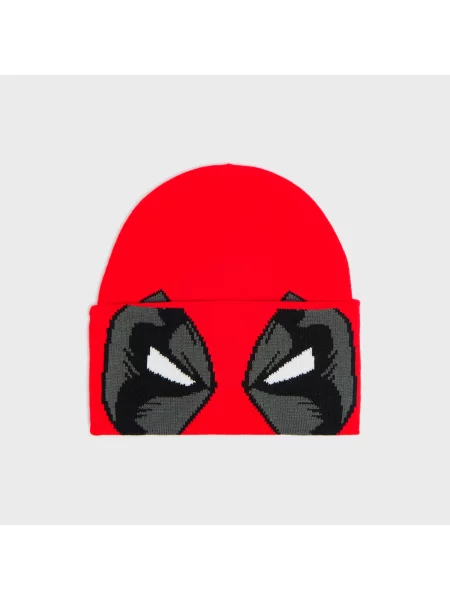 Cropp Шапка beanie з принтом Deadpool червоний