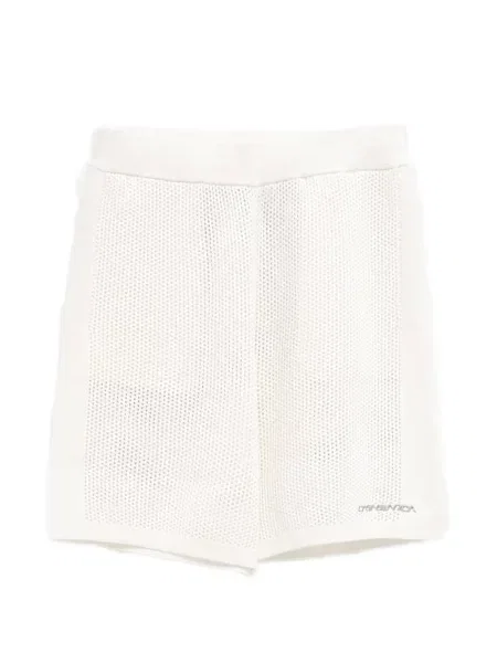 Pantaloni scurți Casablanca cu broderie plasă alb