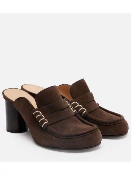 Papuci tip mules Jw Anderson din piele de căprioară maro