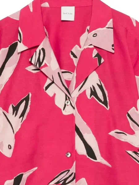 Cămașă Paul Smith cu imagine roz
