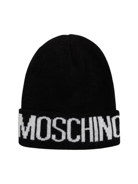 Moschino czapka beanie z wełną czarna