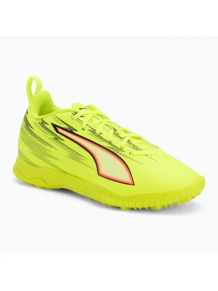 Încălțăminte de fotbal pentru copii PUMA Ultra 6 Play TT Jr yellow alert/puma black/glowing red/lime squeeze negru