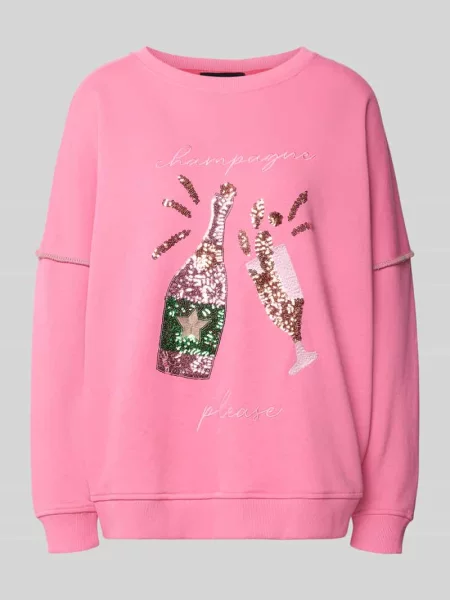 Bluza o kroju oversized z czystej bawełny Miss Goodlife różowa