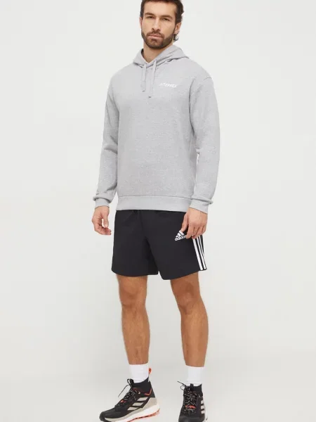 Športni pulover adidas TERREX s kapuco siva