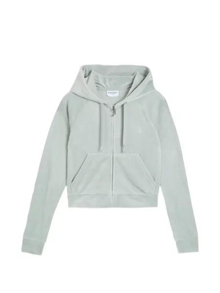 Hanorac cu glugă Juicy Couture din velur gri