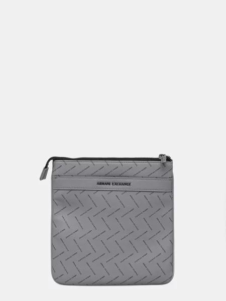 Armani Exchange torbica iz umetnega usnja siva