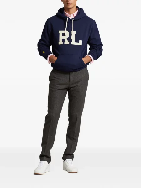 Matlasat tricou polo Polo Ralph Lauren cu decolteu rotund cu autograf roșu