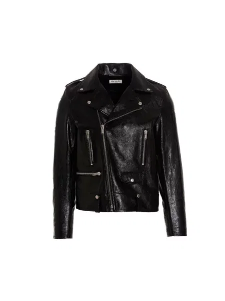 Kurtka skórzana Saint Laurent czarna
