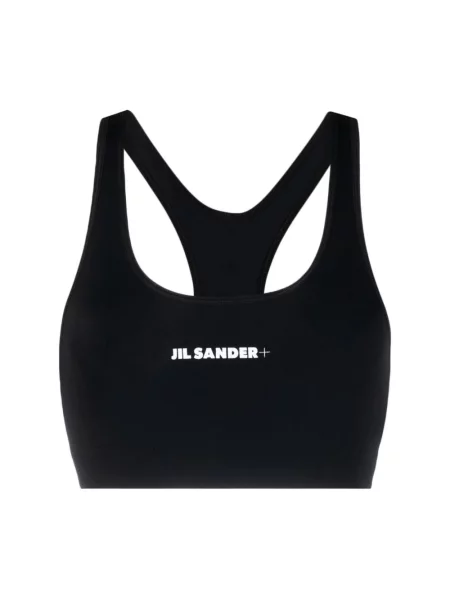 Top sportowy Jil Sander z logo czarny