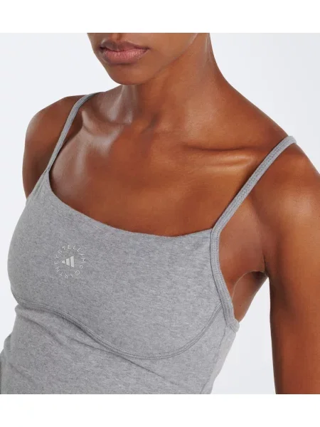 Džerzej tielko Adidas By Stella Mccartney s autogramom sivá