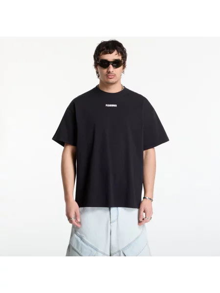 Tricou PLEASURES Wordmark T-Shirt Black S negru