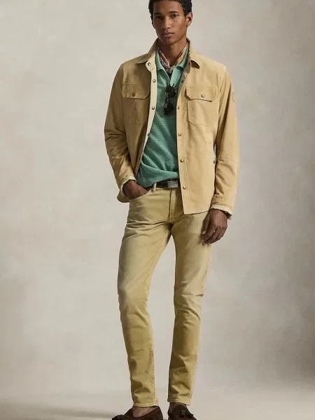 Semišová bunda Polo Ralph Lauren hnědá