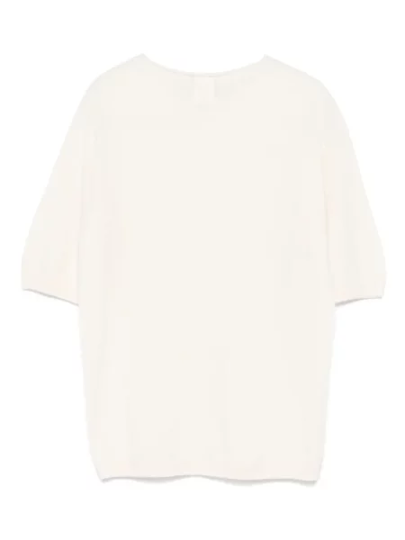 Tricou Bruno Manetti din cașmir alb