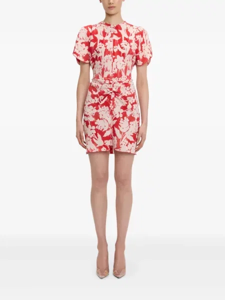 Rochie mini Victoria Beckham cu model floral cu imagine de costum alb
