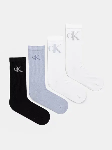 Чорапи Calvin Klein Jeans 4 чифта бяло